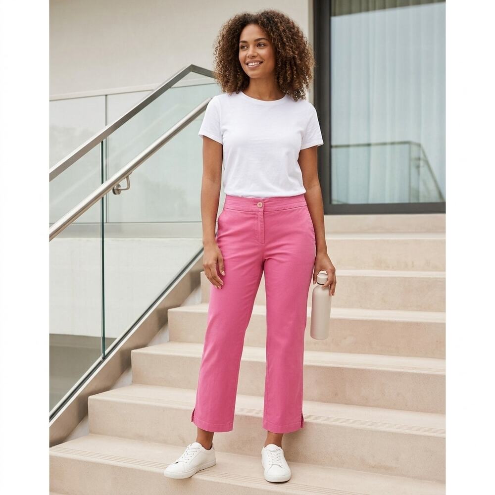 Banana Republic Harrison Pink Cropped Straight Leg Pants Women Size 4